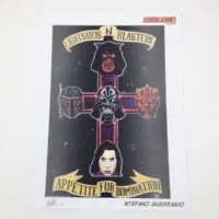 Stars Wars Inspired "Lightsabers & Blasters" tavola edizione limitata 4/100 autografata da Stefano Guerrasio