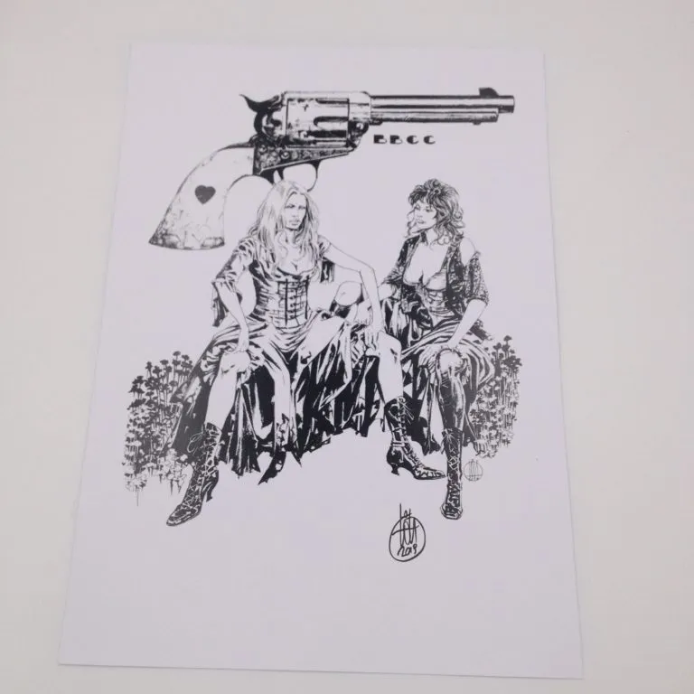 Tavola autografata da Lola Airaghi – “Le Pistolere”
