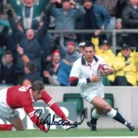 Rory Underwood (rugby) - hand signed photo 20x25cm foto autografata