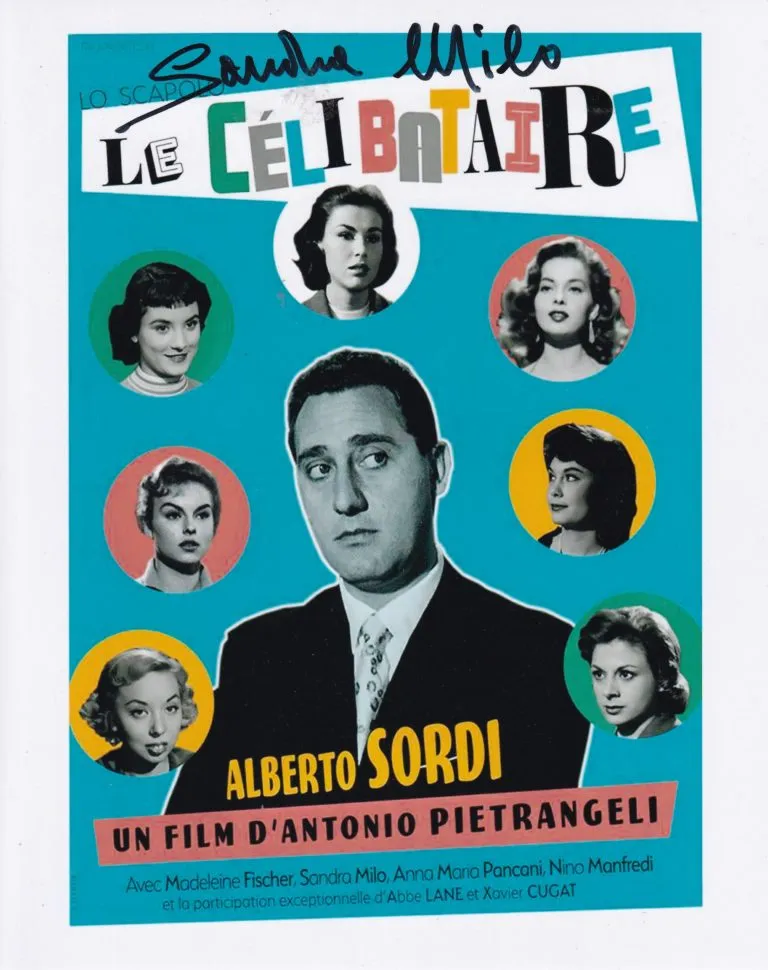 ” Le Célibataire” Sandra Milo hand signed photo 20x25cm foto autografata