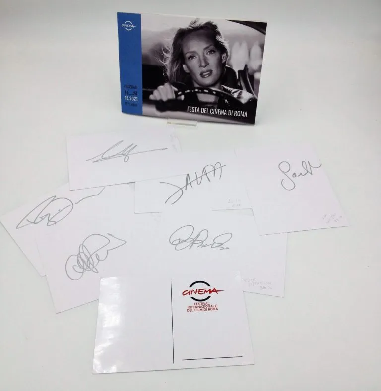 Lotto 6 card autografate + Programma ufficiale Festival del Cinema di Roma