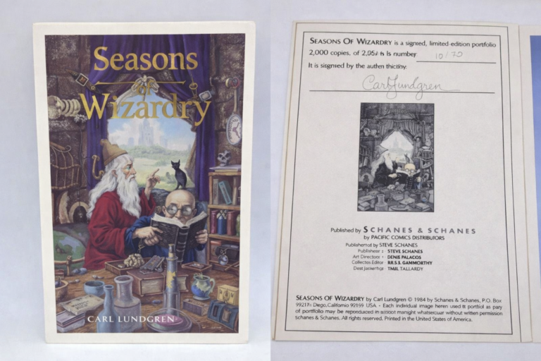 Portfolio “Seasons of Wizardry” di Carl Lundgren, 1984 autografato Limited edition 1070/2000