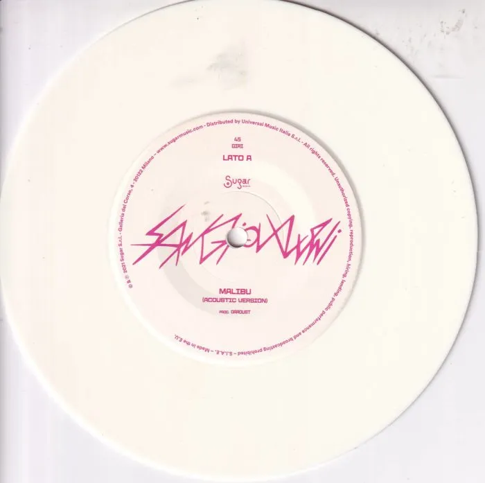 Sangiovanni - Malibu / Tutta la notte (acustic version) Vinile bianco edizione limitata 543/2000