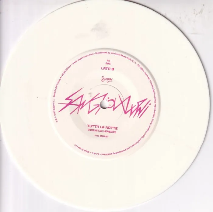 Sangiovanni - Malibu / Tutta la notte (acustic version) Vinile bianco edizione limitata 543/2000