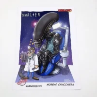 "Beyond the deep space DentAlien" tavola autografata da Moreno Chiacchiera limited edition, 2021