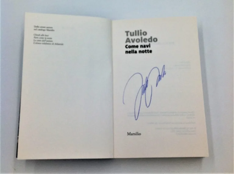 Come navi nella notte autografato da Tullio Avoledo