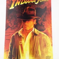 Indiana Jones tavola autografata da Fabrizio de Fabritiis