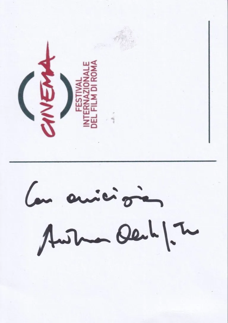Andrea Occhipinti hand signed card 21x15cm card autografata