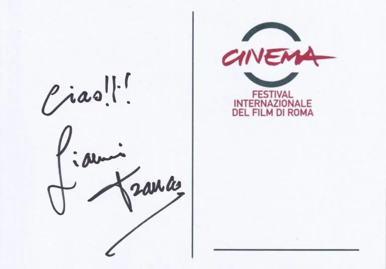 Gianni Franco hand signed card 21x15cm card autografata