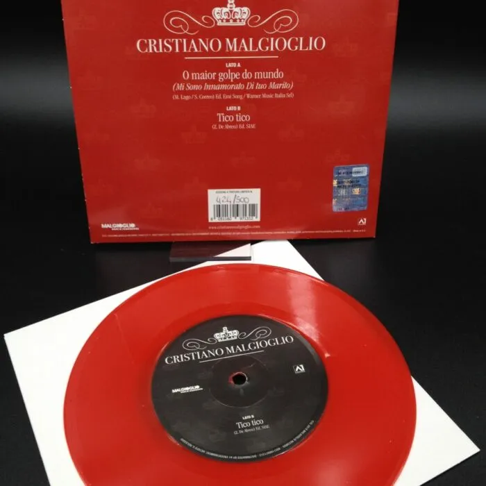 Vinile O Maior Golpe Do Mundo autografato da Malgioglio (45" Colore Rosso) Ed. Limitata 424/500