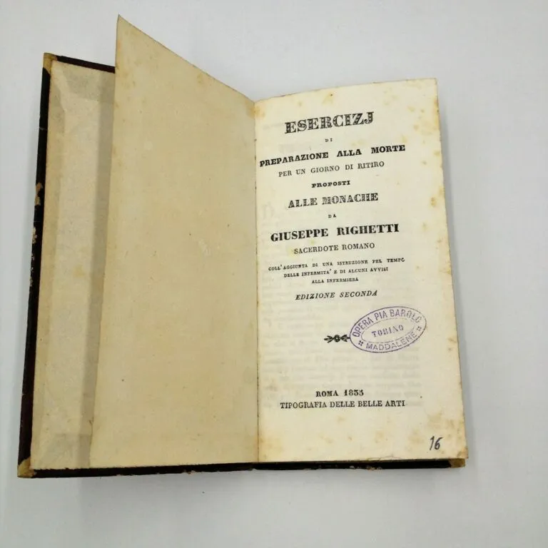 Esercizi di preparazione alla morte proposti alle Monache – Giuseppe Righetti (1835)