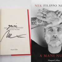 Libro A mani nude autografato da Nek (Filippo Neviani)