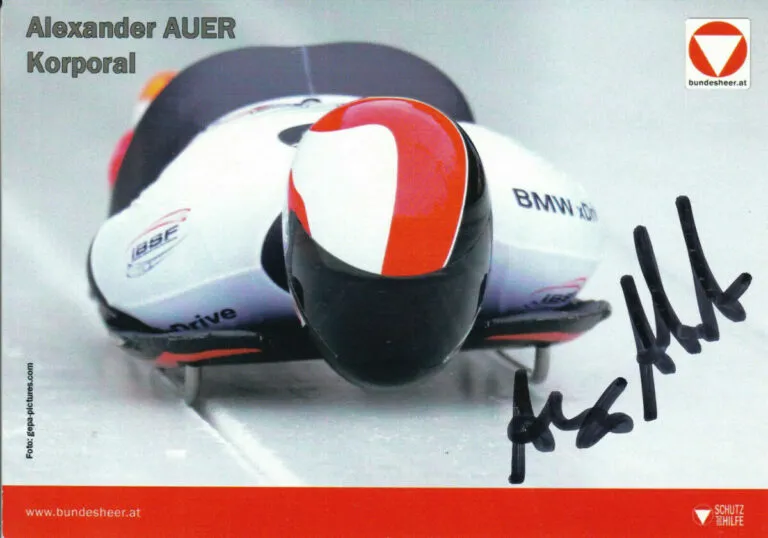 Alexander Auer (skeleton) – hand signed card 10x15cm