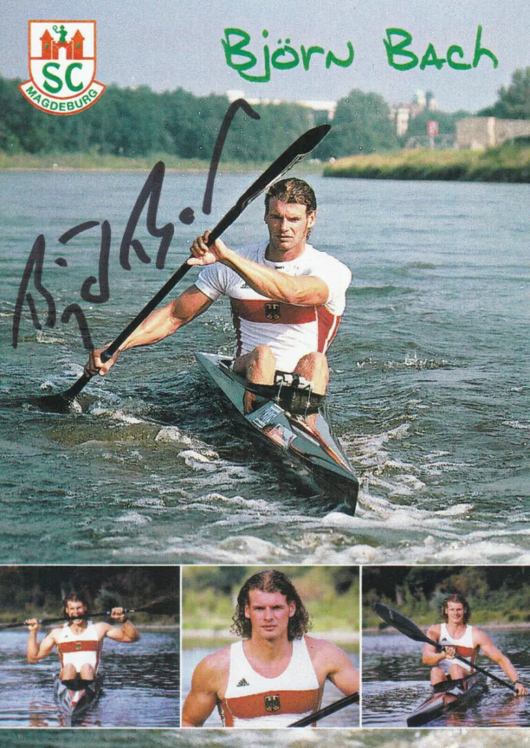 Björn Bach (canoa) – hand signed card 10x15cm