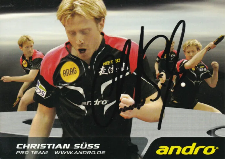Christian Süß (tennistavolista) – hand signed card 10x15cm