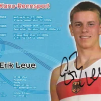 Erik Leue (canoa) - hand signed card 10x15cm