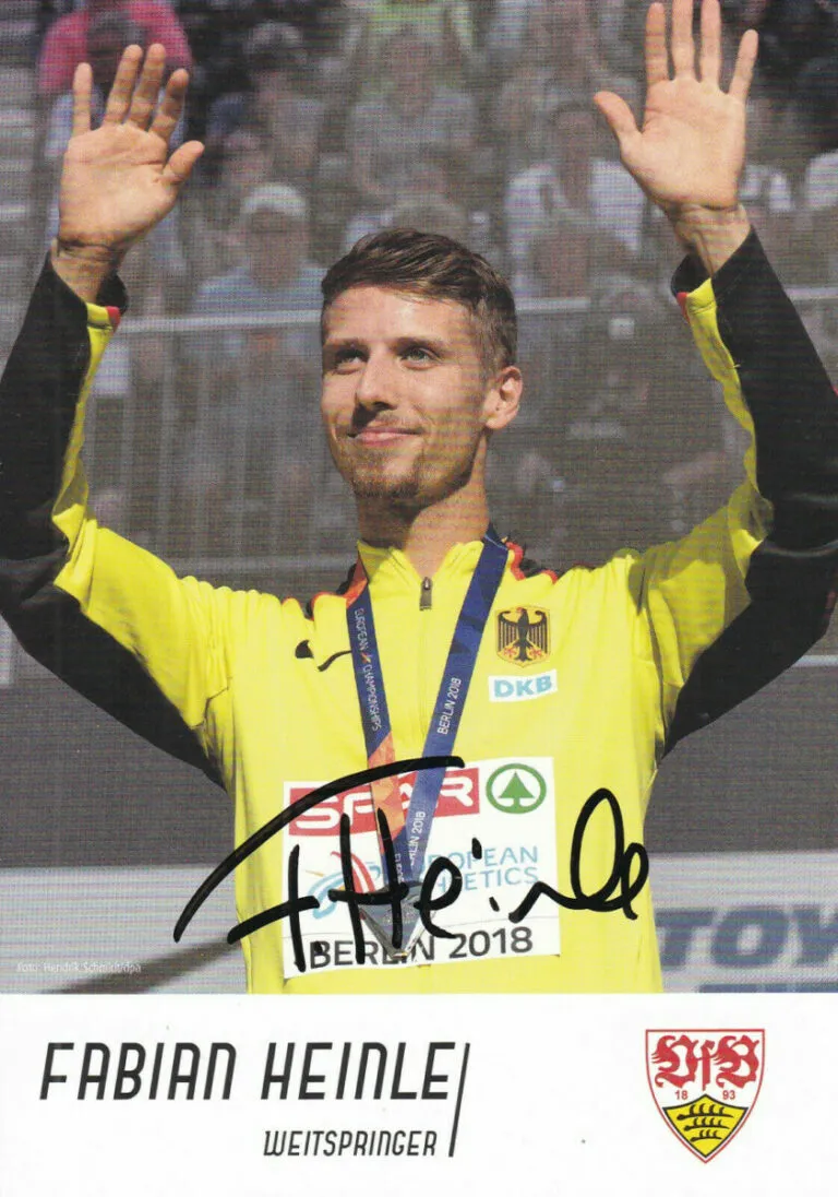Fabian Heinle (atletica leggera) – hand signed card 10x15cm
