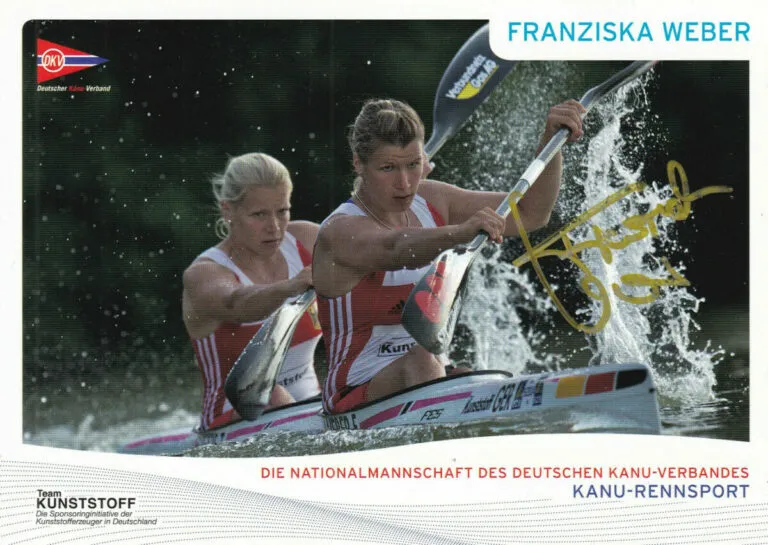 Franziska Weber (canoa) – hand signed card 10x15cm