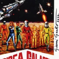 "Sette uomini d'oro nello spazio" Gianni Garko hand signed photo 20x25 foto autografata