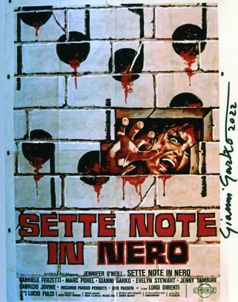 “Sette note in nero” Gianni Garko hand signed photo 20×25 foto autografata