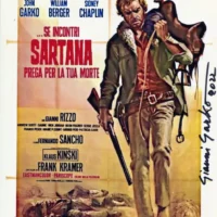 "Se incontri Sartana prega per la tua morte" Gianni Garko hand signed photo 20x25 foto autografata