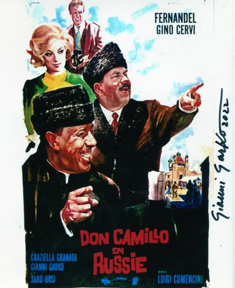 “Il compagno Don Camillo” Gianni Garko hand signed photo 20×25 foto autografata