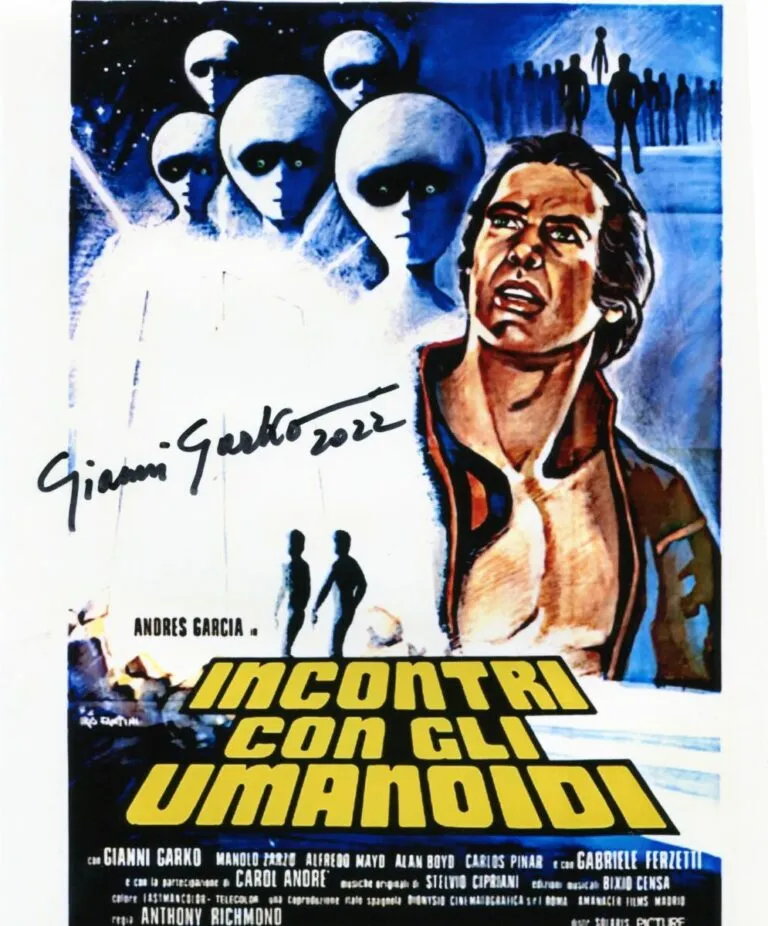 “Incontri con gli umanoidi” Gianni Garko hand signed photo 20×25 foto autografata