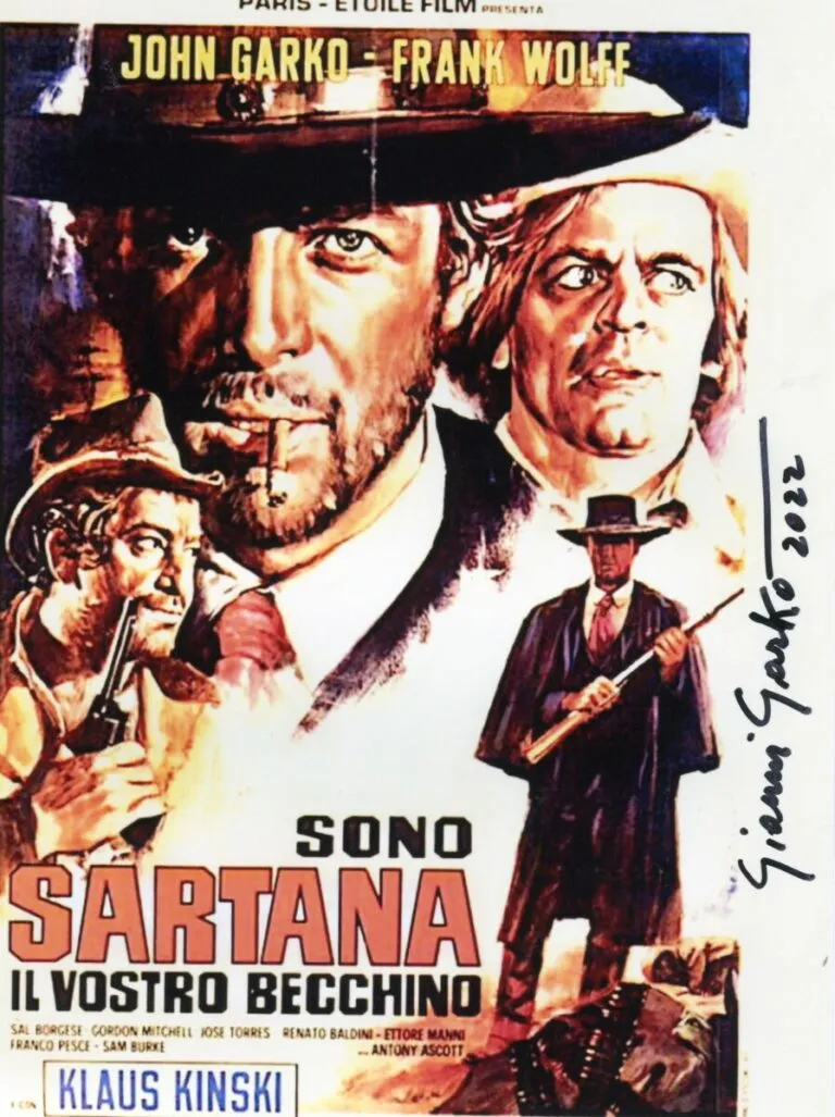 “Sono Sartana, il vostro becchino” Gianni Garko hand signed photo 20×25 foto autografata