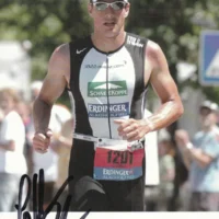 Lothar Leder (triathlon) - hand signed card 10x15cm