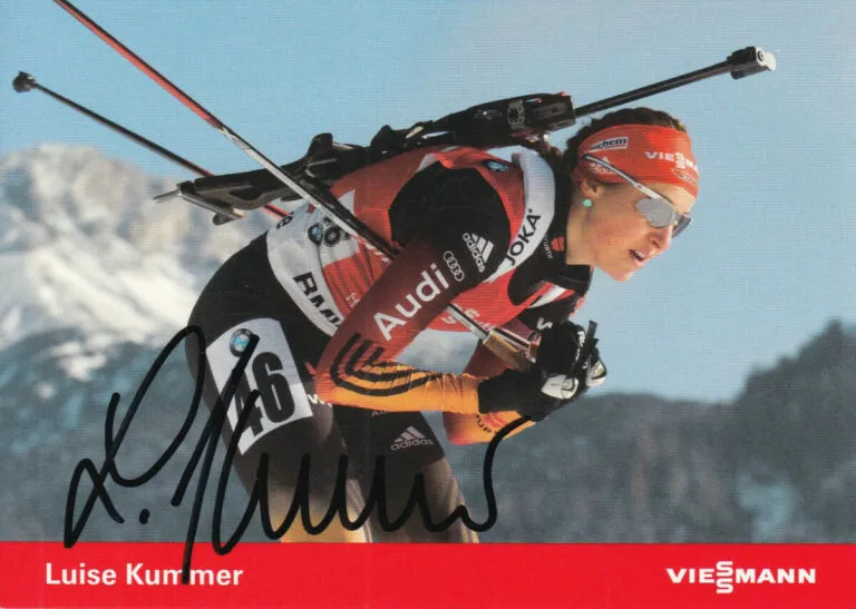 Luise Kummer (biatleta) – hand signed card 10x15cm