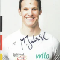 Malte Jakschik (canottaggio) - hand signed card 10x15cm