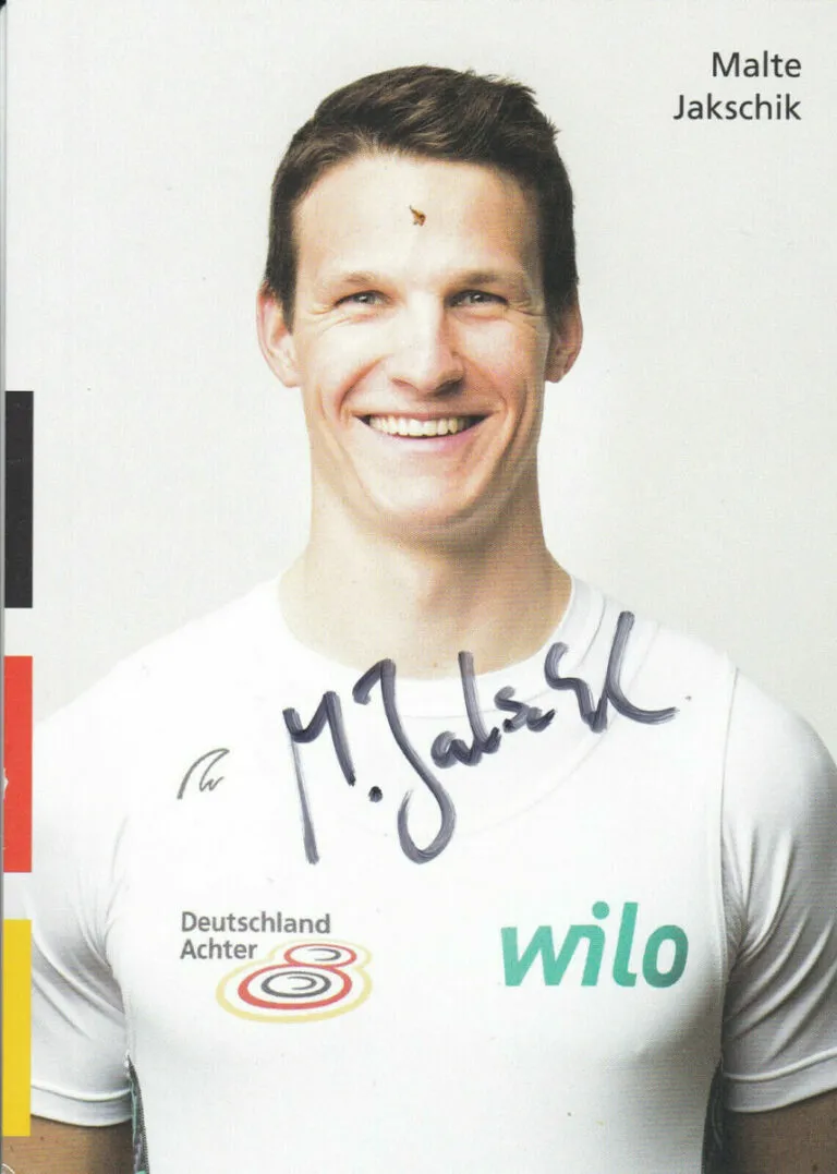 Malte Jakschik (canottaggio) – hand signed card 10x15cm