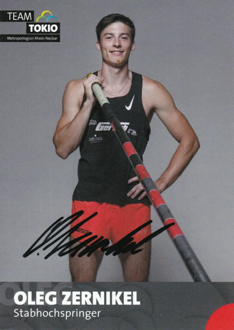 Oleg Zernikel (atletica leggera) – hand signed card 10x15cm
