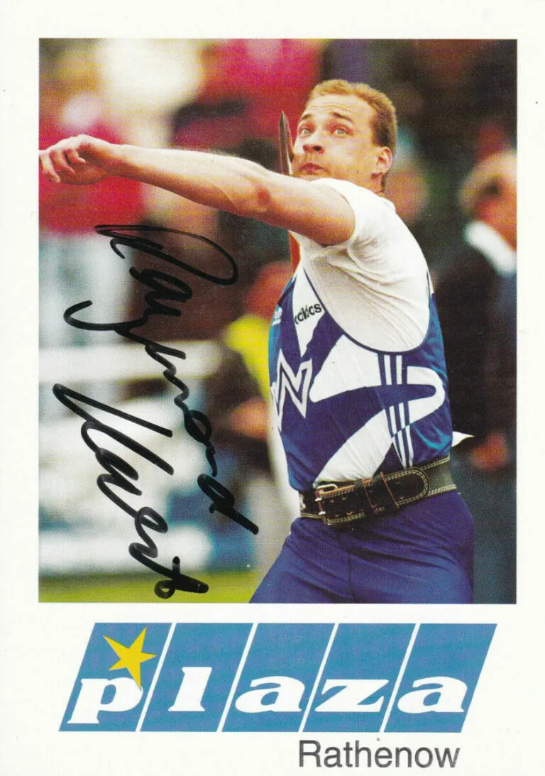 Raymond Hecht (atletica leggera) – hand signed card 10x15cm