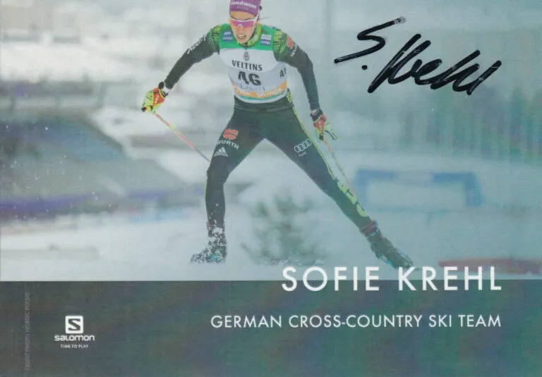 Sofie Krehl (sci di fondo) – hand signed card 10x15cm