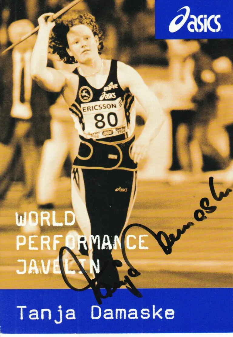 Tanja Damaske (atletica leggera) – hand signed card 10x15cm