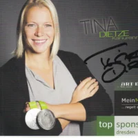 Tina Dietze (canoa) - hand signed card 10x15cm
