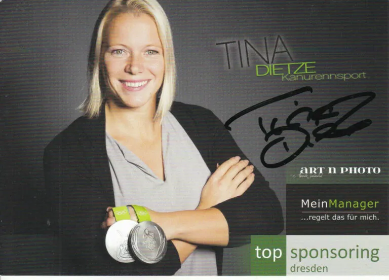 Tina Dietze (canoa) – hand signed card 10x15cm