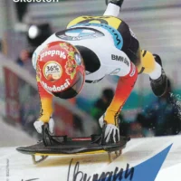 Tina Hermann (skeleton) - hand signed card 10x15cm