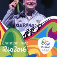 Christian Reitz (tiratore a segno) - hand signed card 10x15cm