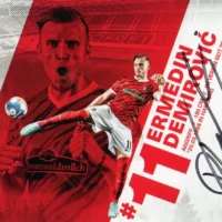 Ermedin Demirovic (SC Freiburg 2021/22) - hand signed card 10x15cm