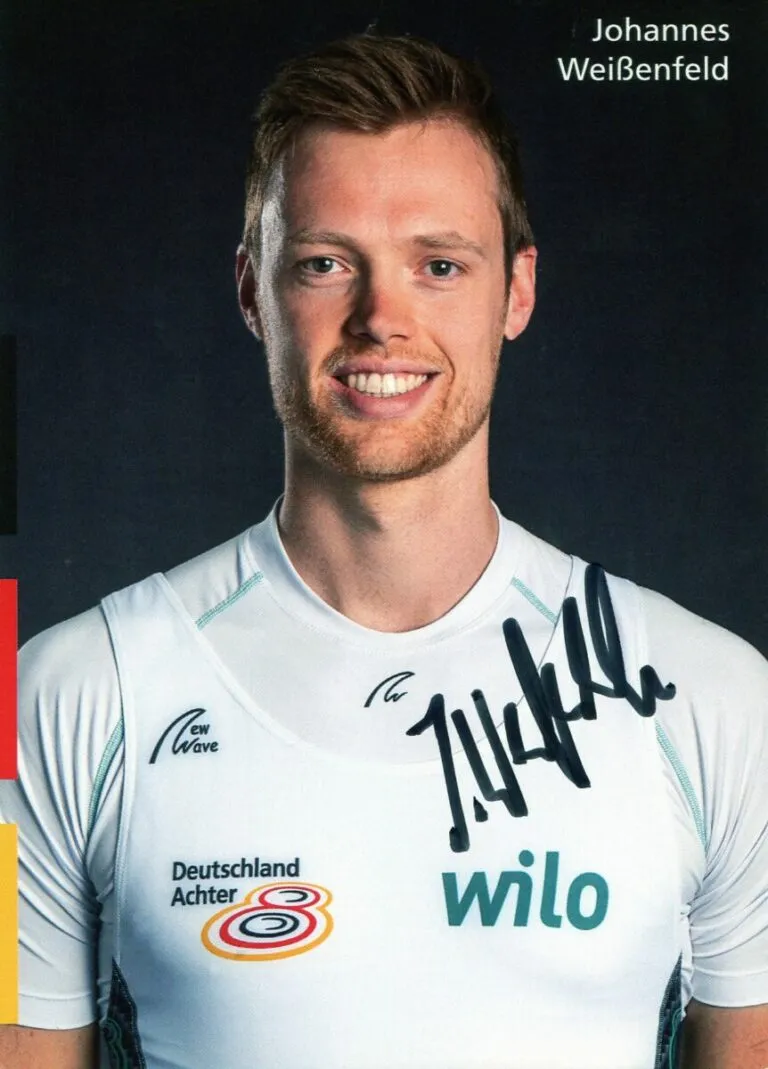 Johannes Weißenfeld (canottiere) – hand signed card 10x15cm