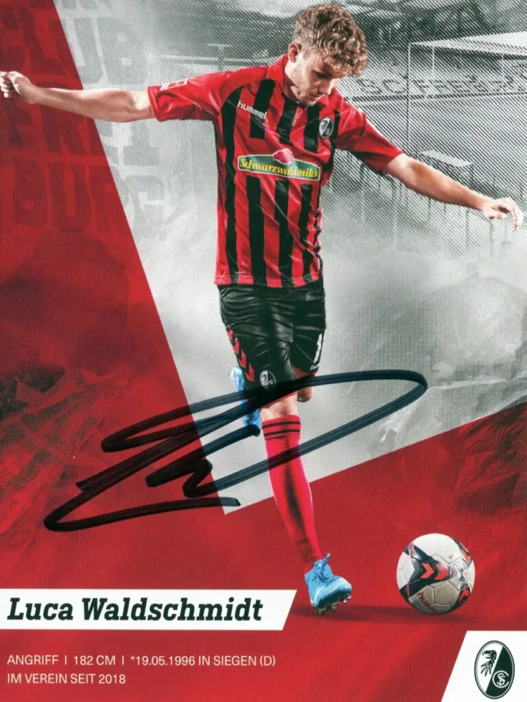 Luca Waldschmidt (SC Freiburg 2021/22) – hand signed card 10x15cm