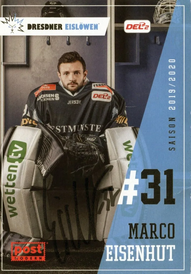 Marco Eisenhut (hockey) – hand signed card 10x15cm