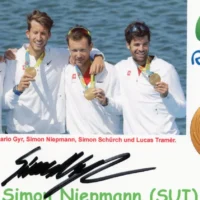 Simon Niepmann (canottiere) - hand signed card 10x15cm