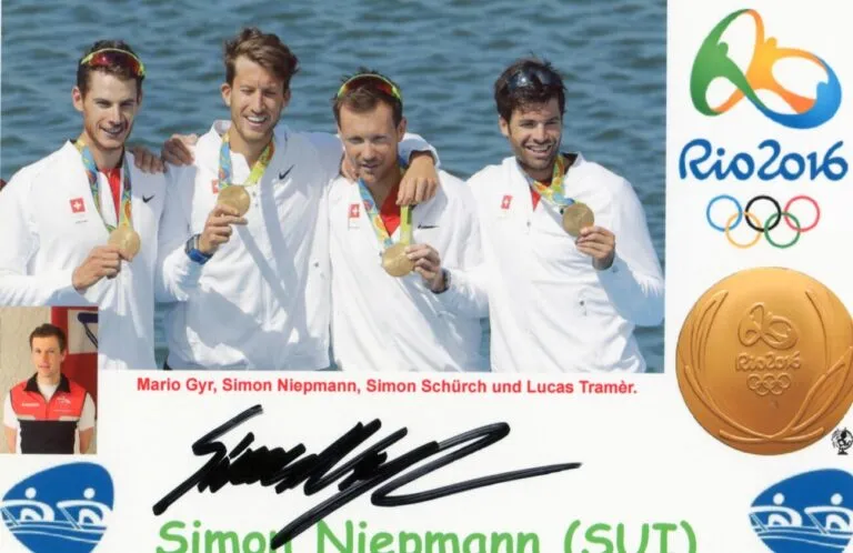 Simon Niepmann (canottiere) – hand signed card 10x15cm