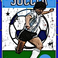 “Diego Armando Maradona Serie Blu 02" opera di John Efrem - open edition