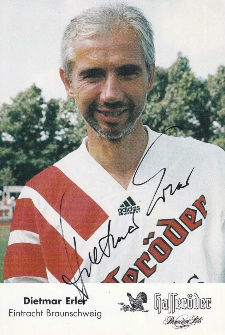 Dietmar Erler (Eintracht Braunschweig) – hand signed card 10x15cm