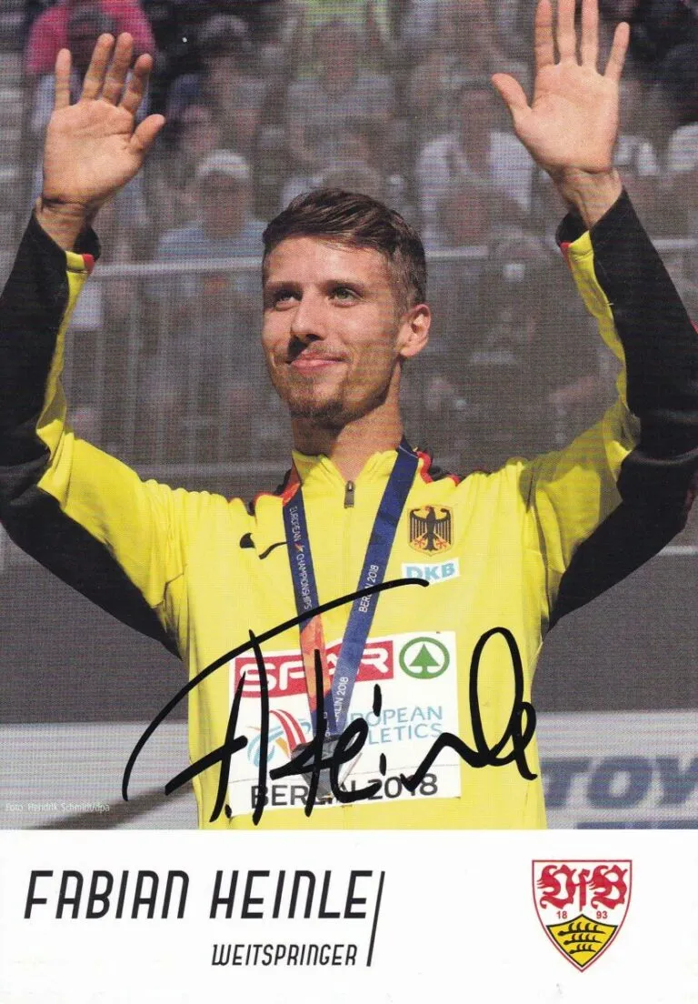 Fabian Heinle (atletica leggera) – hand signed card 10x15cm