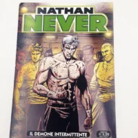 Cartolina Nathan Never "Il demone intermittente" autografata da Sergio Giardo